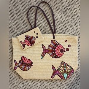 Vera Bradley Resort Medallion Beach bag, dry bag and coin pouch